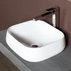 Moderne design hvid keramisk firkantet bordvask - Papavero Viadurini