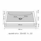 Håndvask Støtte i Natural Beige Stone Square Jakarta Viadurini