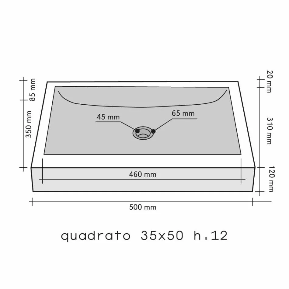 Håndvask Støtte i Natural Beige Stone Square Jakarta Viadurini