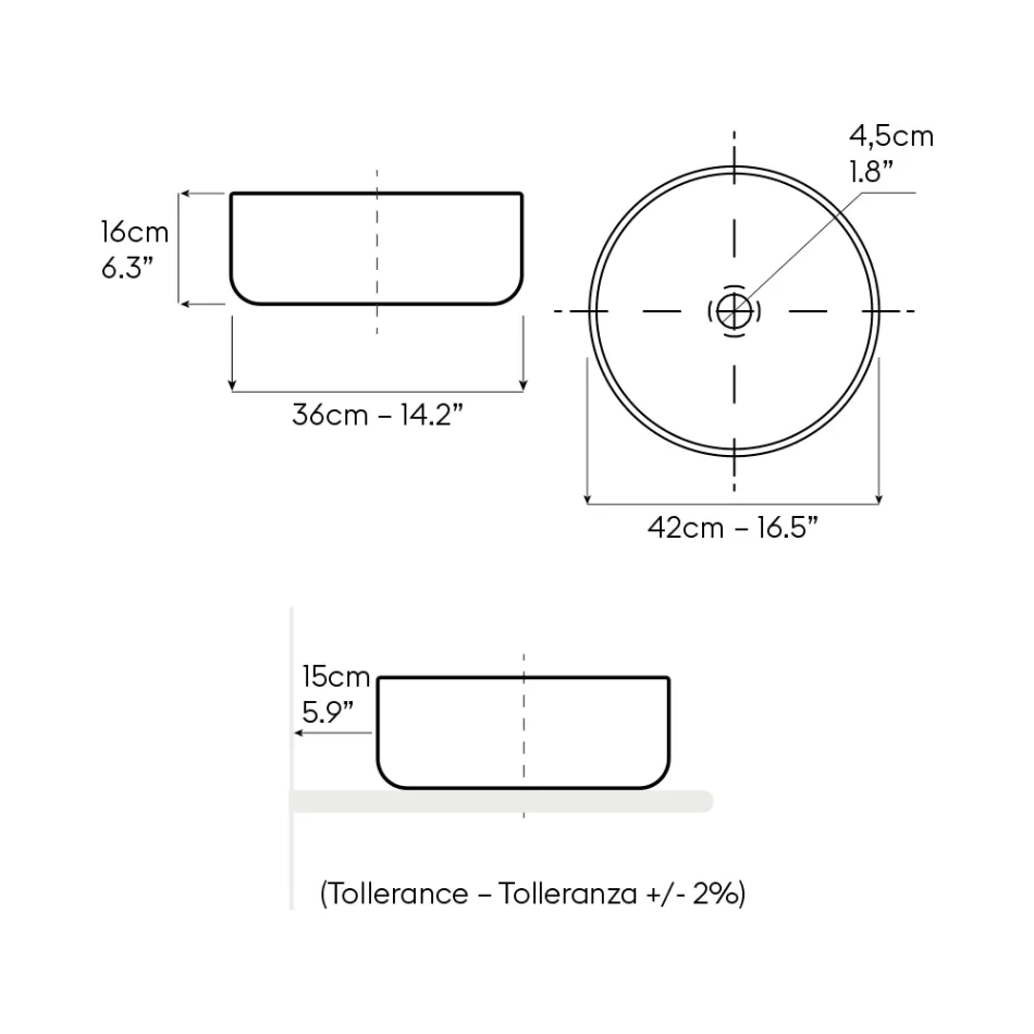 Bordvask lavet af naturjord i forskellige finish - Balance Viadurini