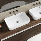 Aster rektangulær keramisk bordvask med et moderne design Viadurini