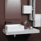 Rektangulær keramisk bordvask med et moderne design - Papavero Viadurini