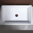 Rektangulær keramisk bordvask med et moderne design - Papavero Viadurini