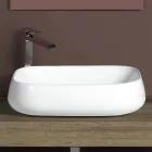 Rektangulær keramisk bordvask med et moderne design - Papavero Viadurini