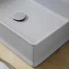 Rektangulær bord til håndvask i mat keramik Fremstillet i Italien - Debora Viadurini