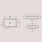 Rektangulær bord til håndvask i mat keramik Fremstillet i Italien - Debora Viadurini