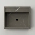 Rektangulær bordplade håndvask i porcelænsstentøj Fremstillet i Italien - Cervia Viadurini