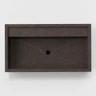 Rektangulær bordplade håndvask i porcelænsstentøj Fremstillet i Italien - Cervia Viadurini