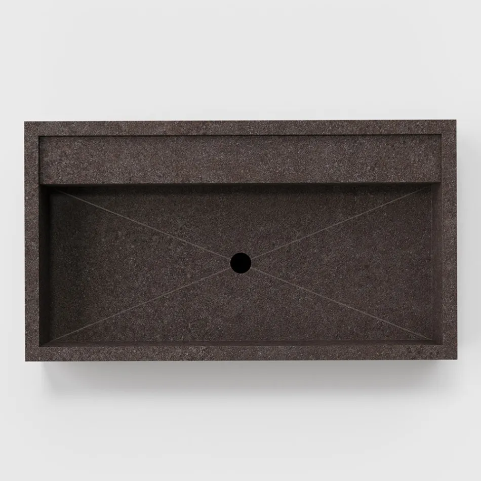 Rektangulær bordplade håndvask i porcelænsstentøj Fremstillet i Italien - Cervia Viadurini