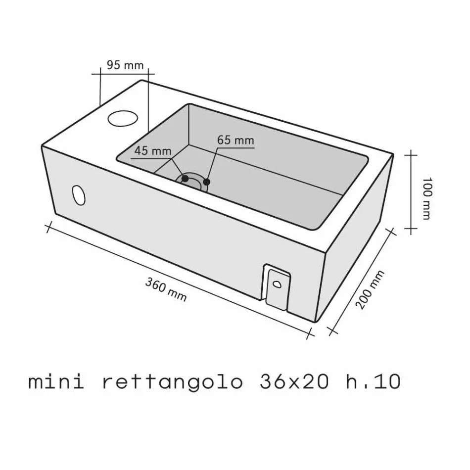 Håndvask support Rektangulær Onyx Bintan Viadurini
