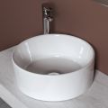 Rund bordvask i hvid keramik og moderne design - Papavero