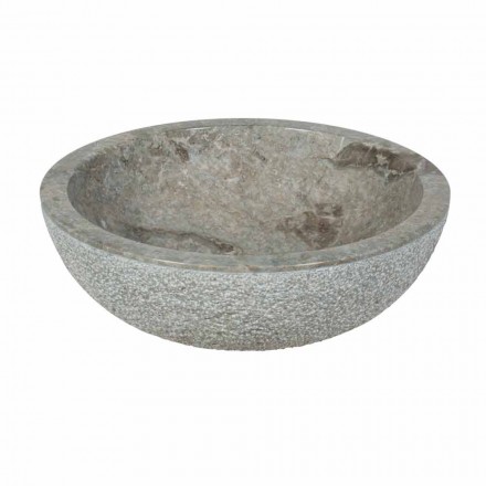 Håndvask support Rotondo Stone-Natural Grey eksteriør Raw Pai Viadurini