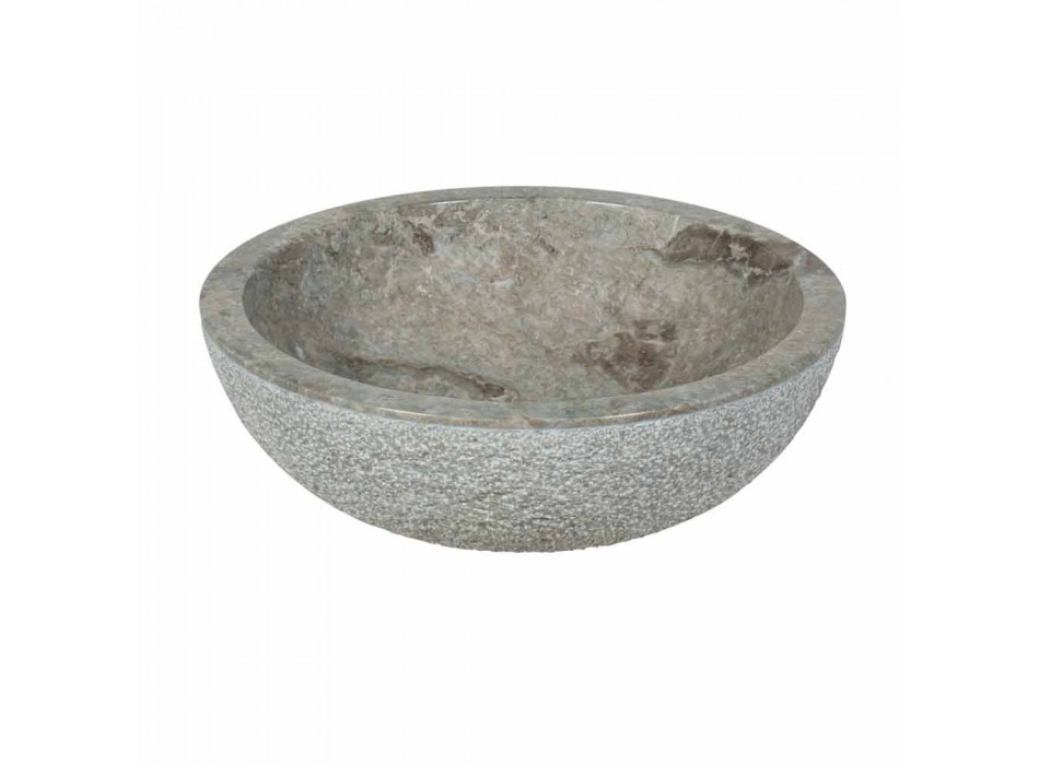 Håndvask support Rotondo Stone-Natural Grey eksteriør Raw Pai Viadurini