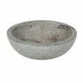 Håndvask rund støtte i ekstern grå natursten Raw Pai