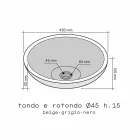 Håndvask support Rotondo Stone-Natural Black Udvendig Raw Pai Viadurini