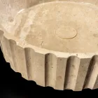 Rund bordplade håndvask lavet af travertin marmor - Cattleya Viadurini