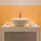 Håndvask Support Round Beige slebet med Udvendig Nusa Viadurini