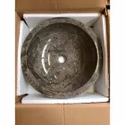 Rund grå håndvask med Nusa poleret ydre Viadurini