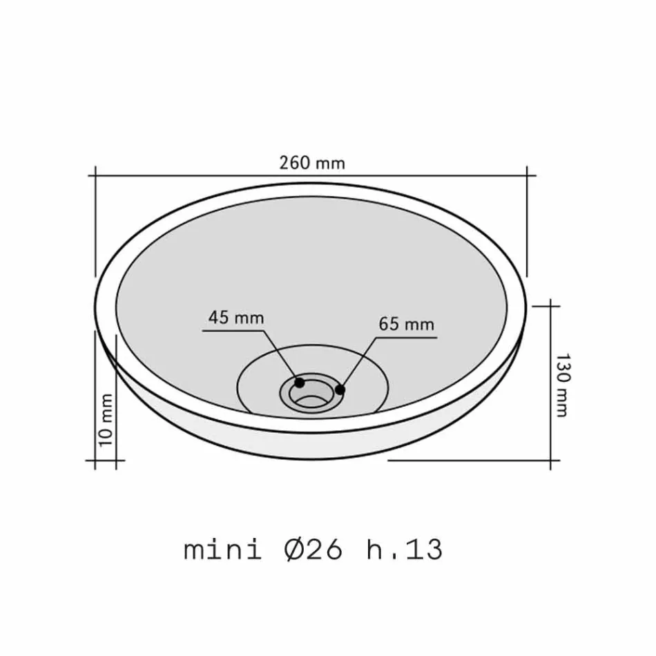 Kali rund basalt sort håndvask Viadurini