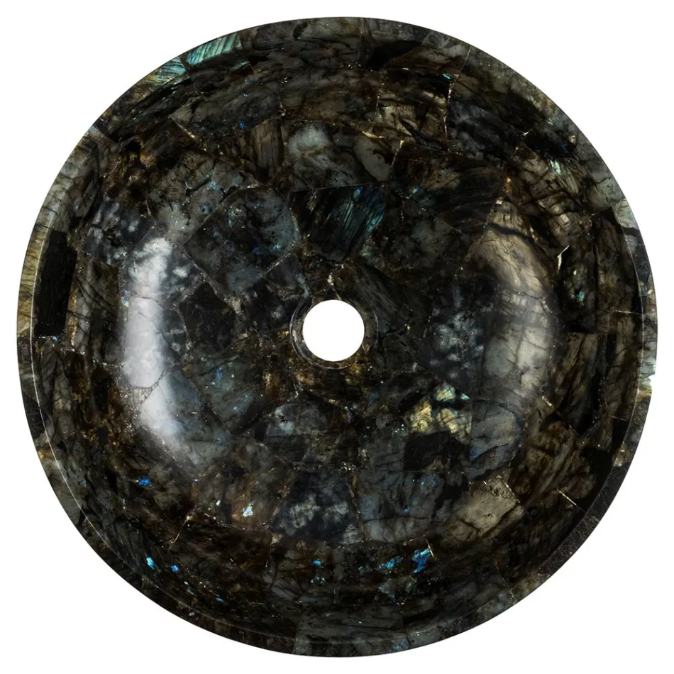 fra rund håndvask labradorit Peggy, håndlavede Viadurini