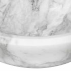 Rund bordplade håndvask i hvid Carrara-marmor fremstillet i Italien - Canova Viadurini