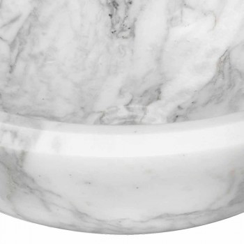 Rund bordplade håndvask i hvid Carrara-marmor fremstillet i Italien - Canova