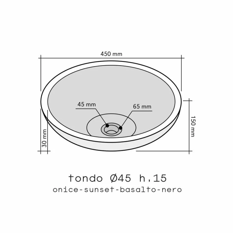 Giava onyx runde bordtæppe Viadurini