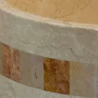 Runde bordplade natursten håndvask Clio hvid Viadurini