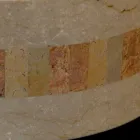 Runde bordplade natursten håndvask Clio hvid Viadurini