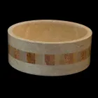 Runde bordplade natursten håndvask Clio hvid Viadurini