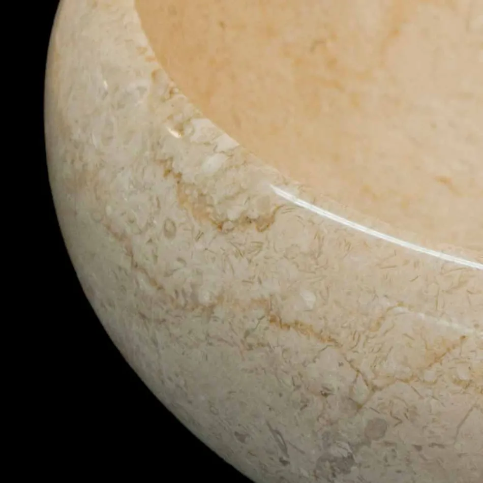 Tæppe rundt natursten håndvask Layla hvid Viadurini