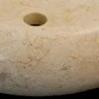 Tæppe rundt natursten håndvask Layla hvid Viadurini