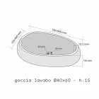 Håndvask Støtte i Natural Stone Round Black Waka Viadurini