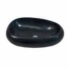 Håndvask Støtte i Natural Stone Round Black Waka Viadurini