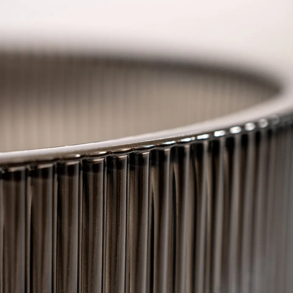 Rund bordplade håndvask i Plissè venetiansk glas Made in Italy - Zirkon Viadurini