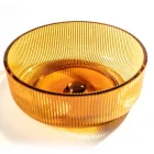 Rund bordplade håndvask i Plissè venetiansk glas Made in Italy - Zirkon Viadurini