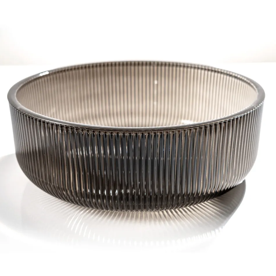 Rund bordplade håndvask i Plissè venetiansk glas Made in Italy - Zirkon Viadurini