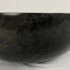 Sort rund bordhåndvask i Levi natursten, unikt stykke Viadurini