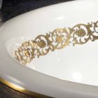 Flush-monteret badeværelse vask i ild ler og guld lavet i Italien, Otis Viadurini