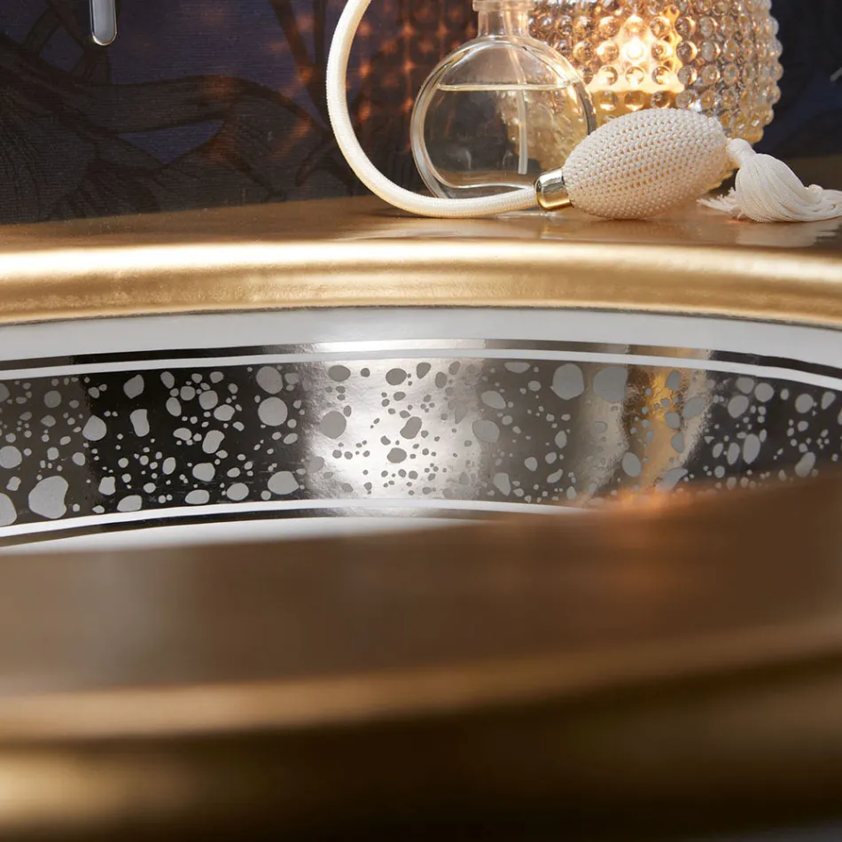 Indbygget badeværelsesvask i håndstøbt ildler lavet i Italien - Erioli Viadurini