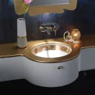 Indbygget badeværelsesvask i håndstøbt ildler lavet i Italien - Erioli Viadurini