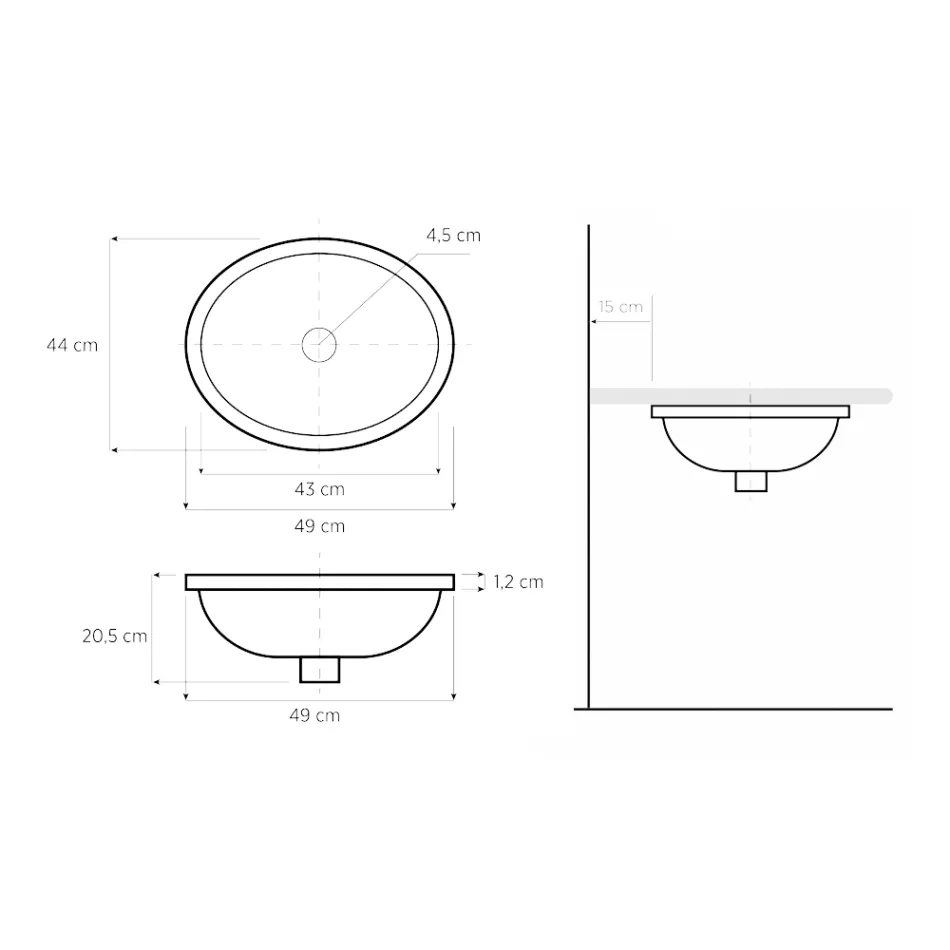 Indbygget badeværelsesvask i håndstøbt ildler lavet i Italien - Erioli Viadurini