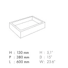 Rektangulær badeværelsesvask i porcelænsstentøj Fremstillet i Italien - Ludmilla Viadurini