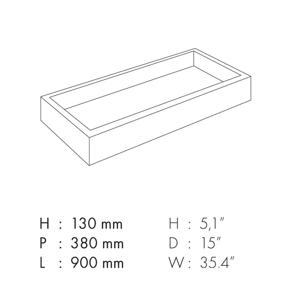 Rektangulær badeværelsesvask i porcelænsstentøj Fremstillet i Italien - Ludmilla Viadurini