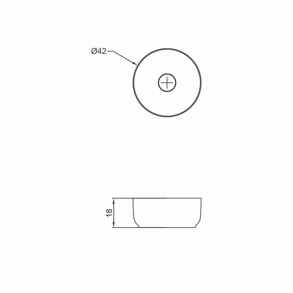 Moderne design fritstående rund håndvask lavet i Italien Dalmine Viadurini