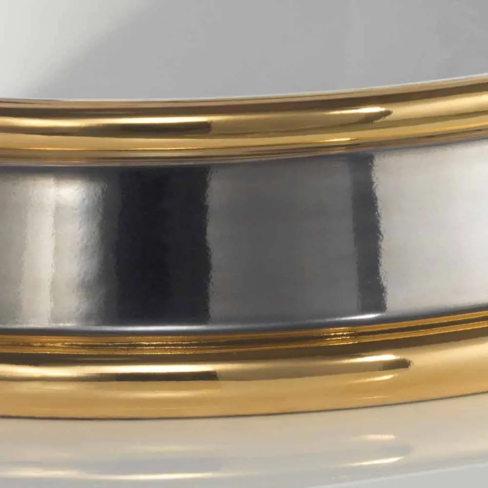 Design semi-forsænket badeværelse vask i ild ler lavet i Italien, Manilo Viadurini