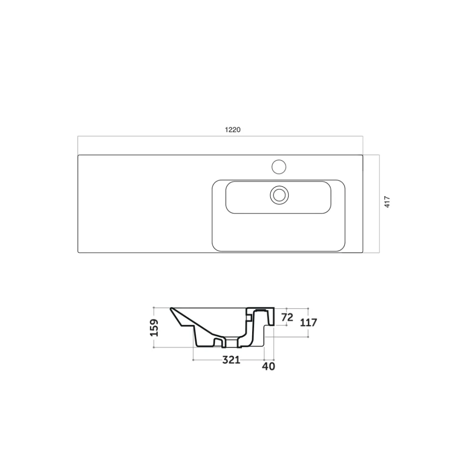 Indbygget og højremonteret håndvask i Maida keramik Viadurini