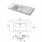 Indbygget håndvask og støtte i hvid keramik eller farvet Maida Viadurini