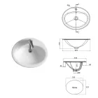Moderne design hvid keramisk bordvask - Papavero Viadurini