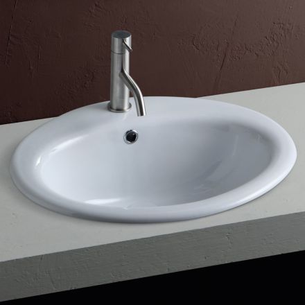 Moderne design hvid keramisk bordvask - Papavero Viadurini